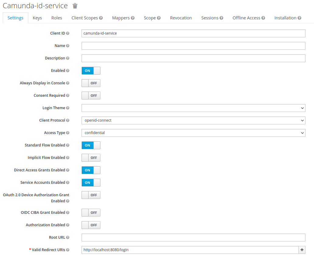 Camunda ID service