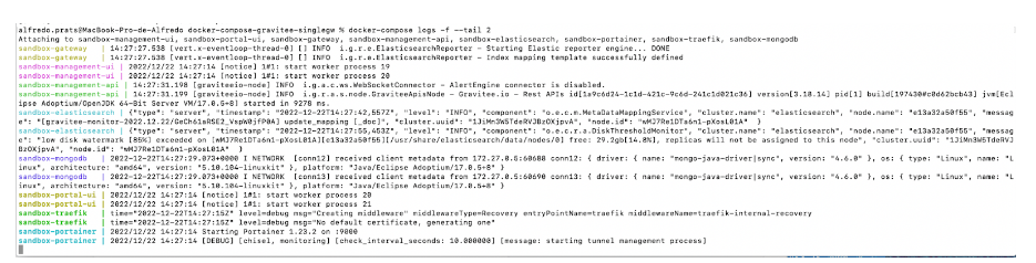 Visualizar log de los servicios