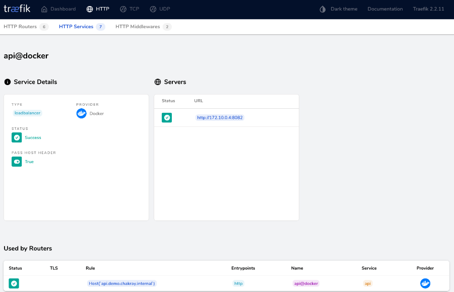 Consola de administración de Traefik