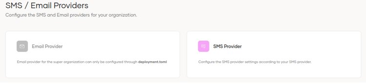 SMS / EMAIL Provider