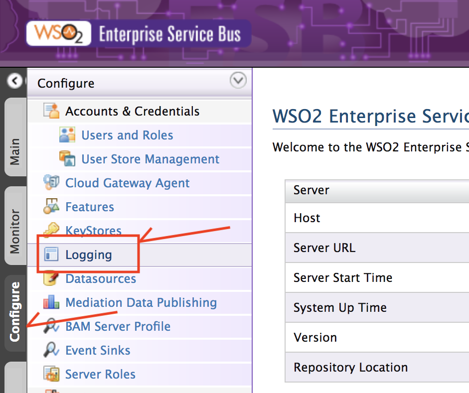 wso2 esb logging
