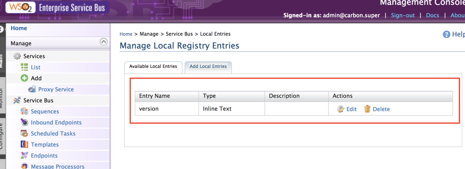 local register wso2