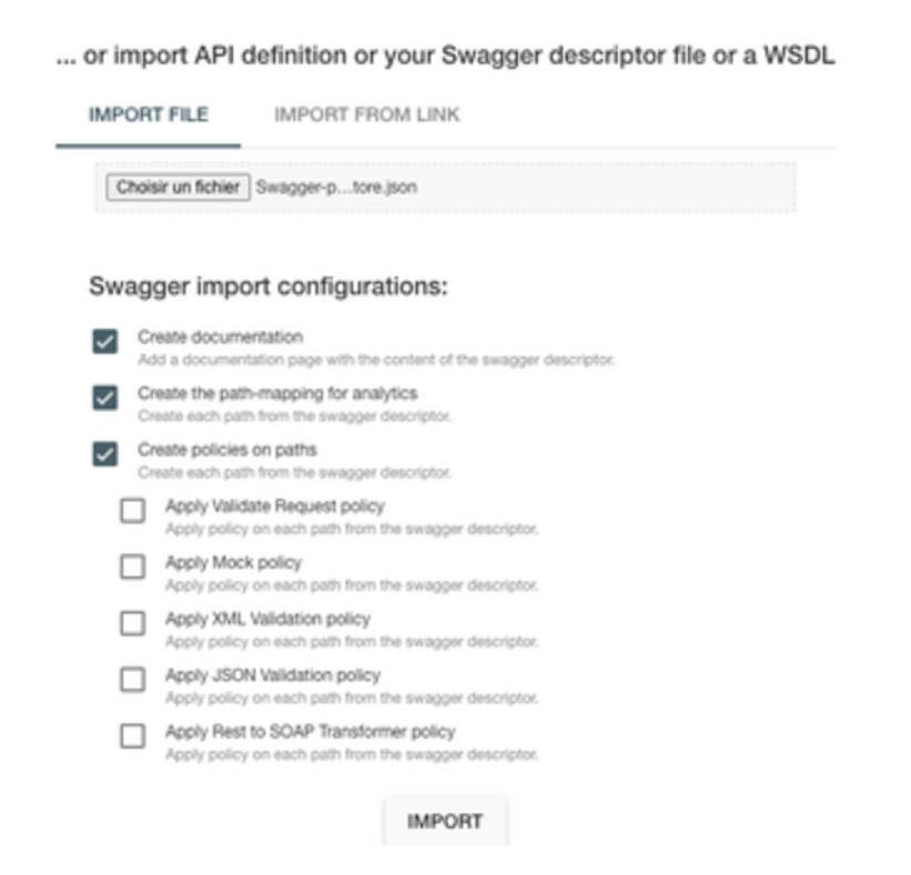 Importation d'une API