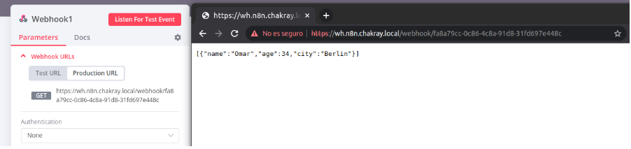 Ejemplo de la consulta vía web