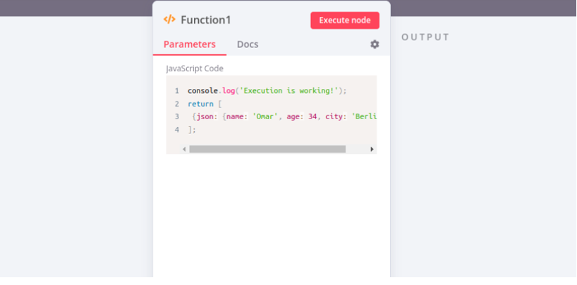 Window with a script to test the operation.