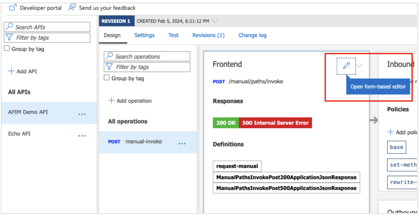 Frontend section